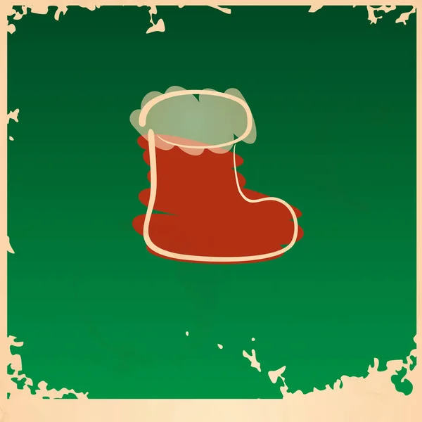 Retro Christmas Sock Vektorová Ilustrace Eps — Stock fotografie