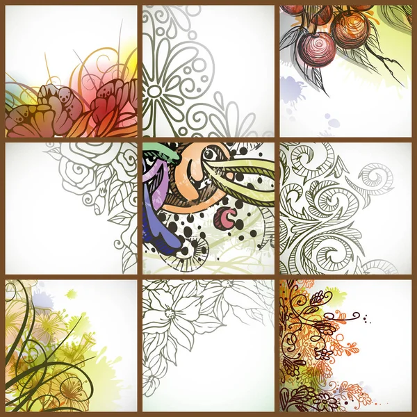 Set Floral Backgrounds Vector Illustration Eps — Stock Photo, Image