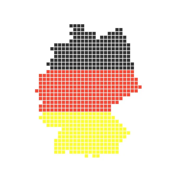 Χάρτης Της Γερμανίας Από Μαύρα Κόκκινα Και Κίτρινα Εικονοστοιχεία — Φωτογραφία Αρχείου