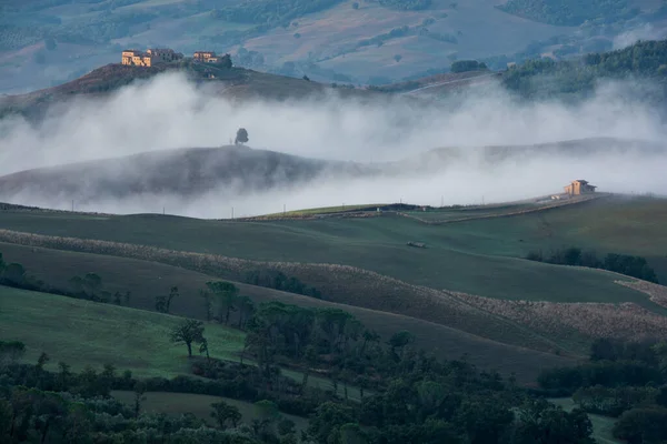 Mist Bij Volterra Toscana — Stockfoto