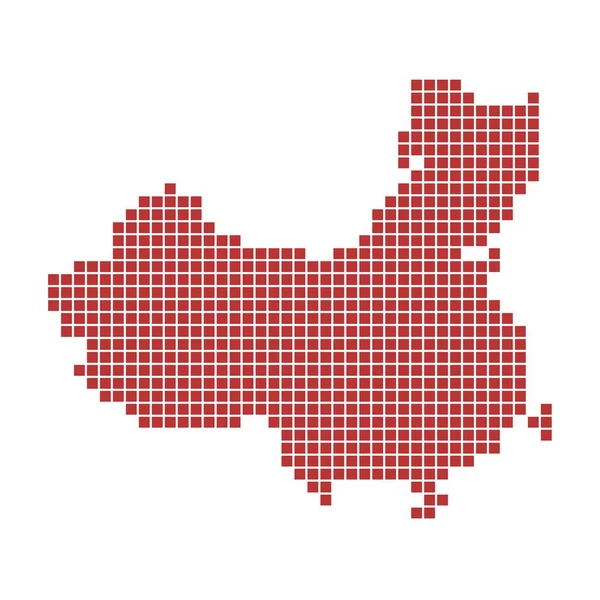 赤いピクセルの中国地図 — ストック写真
