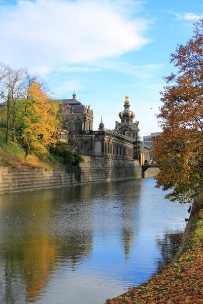 Autumn Mood Dresdner Zwingerteich — Stock Photo, Image