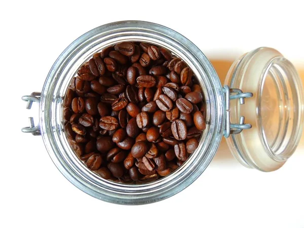 Pörkölt Kávébab Háttérben Közelről — Stock Fotó