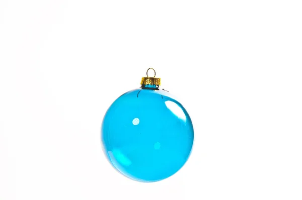 Μπλε Χριστουγεννιάτικη Μπάλα Απομονωθεί — Φωτογραφία Αρχείου