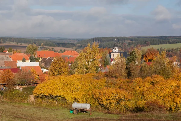 Strassberg Harz Herbstimpression View Krche Selketal — Stock Photo, Image