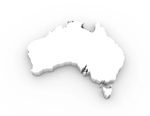 オーストラリア地図3D白とクリッピングパス — ストック写真