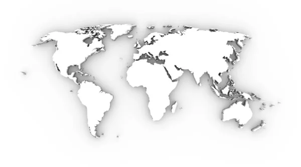 Mapa Mundo Branco — Fotografia de Stock