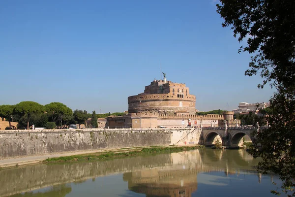 Castel Sant Angelo Tiber Och Ponte Sant Angelo — Stockfoto