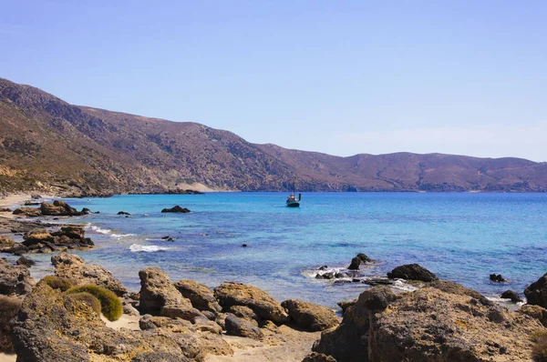 Широкий Вид Пляж Кедродасос Остров Крит Греция — стоковое фото