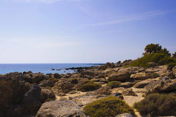 Ampla Vista Praia Kedrodasos Ilha Creta Grécia — Fotografia de Stock