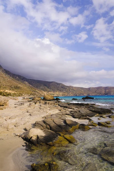 Vista Playa Kedrodasos Isla Creta Grecia — Foto de Stock