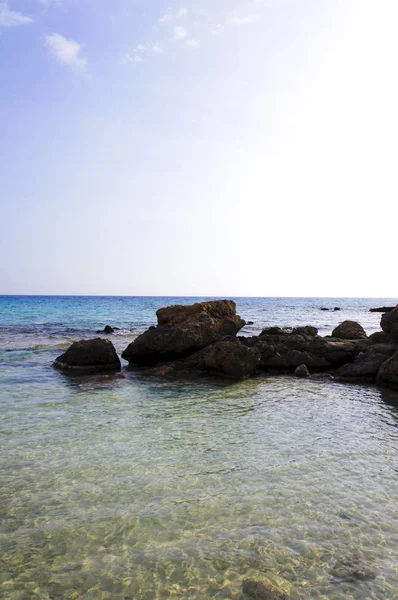 Широкий Вид Пляж Кедродасос Остров Крит Греция — стоковое фото