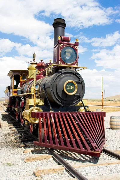 Locomotiva Vapor Livre Durante Dia — Fotografia de Stock