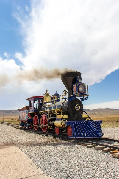 Locomotiva Vapor Livre Durante Dia — Fotografia de Stock