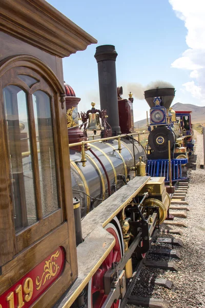 Locomotiva Vapor Livre Durante Dia — Fotografia de Stock