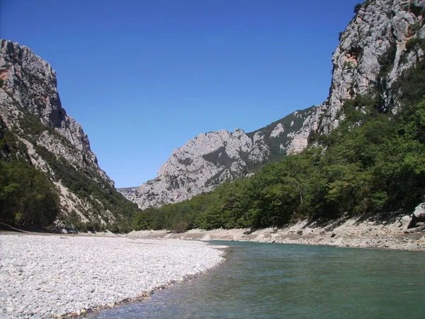 Gorge Verdon Při Odlivu Podzim — Stock fotografie