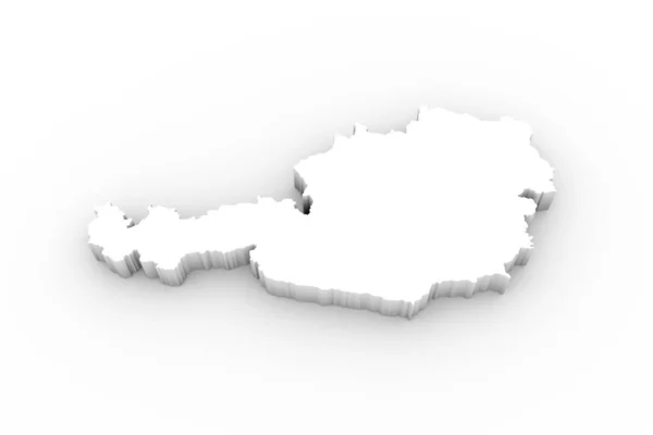 Austria Mappa Bianca Con Percorso Ritaglio — Foto Stock