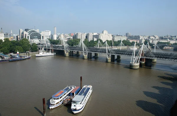 Charing Cross Station Och Hungerford Bro London Förenade Kungariket — Stockfoto