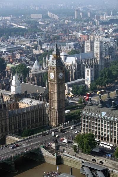 Antenn Syn Stora Ben Och Westminster Kloster London Förenade Kungariket — Stockfoto