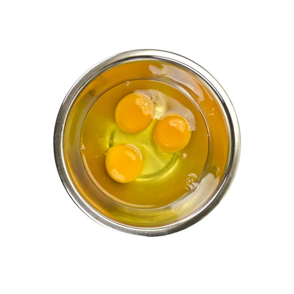 Miska Trzema Jajkami — Zdjęcie stockowe