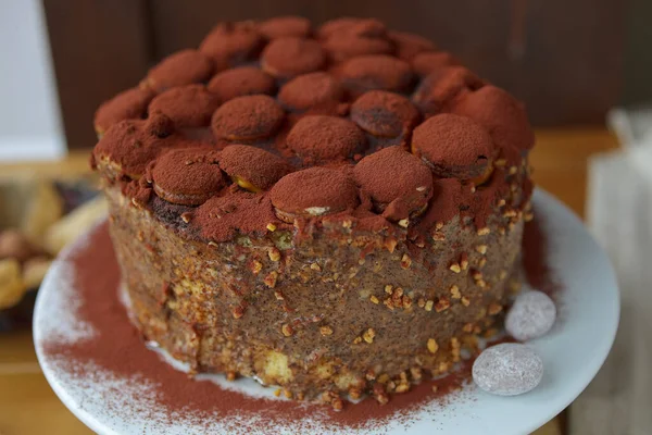 Deliziosa Fetta Torta Appena Sfornata — Foto Stock