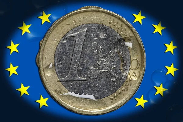 Ilustración Sobre Dinero Símbolo Moneda Euro Gota Agua Símbolo Europa —  Fotos de Stock