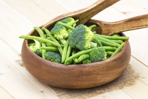 Sayuran Segar Brokoli Dan Kacang Hijau — Stok Foto