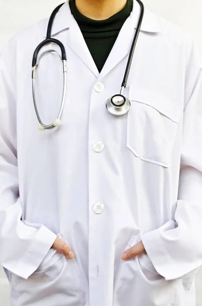 Heart Hand Doctor Stethoscope Isolated White Background Medical Health Care — Stock Photo, Image