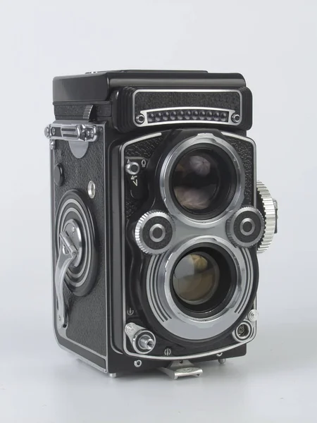 Staré Kamery Zblízka Stole — Stock fotografie