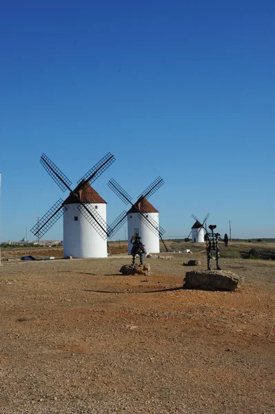 Espanha Moinhos Vento Mancha Antes Don Quijote — Fotografia de Stock