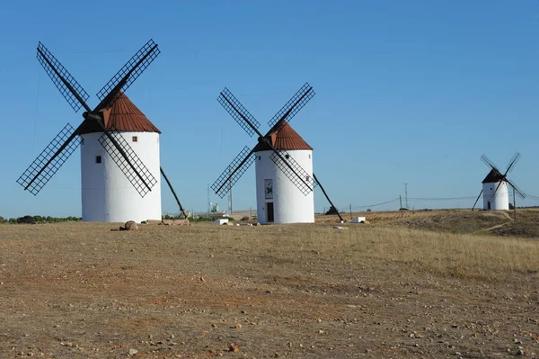 Molinos Viento Mancha Cervantes Don Quijote — Foto de Stock