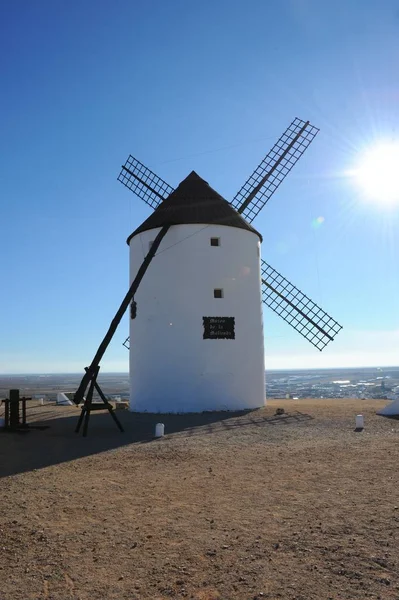 Espanha Moinho Vento Mancha Filhos Don Quijote — Fotografia de Stock