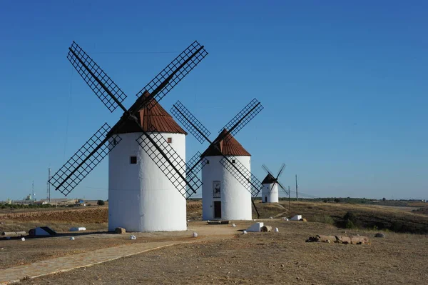 Spanya Mancha Yel Değirmenleri Cervantes Don Quijote — Stok fotoğraf