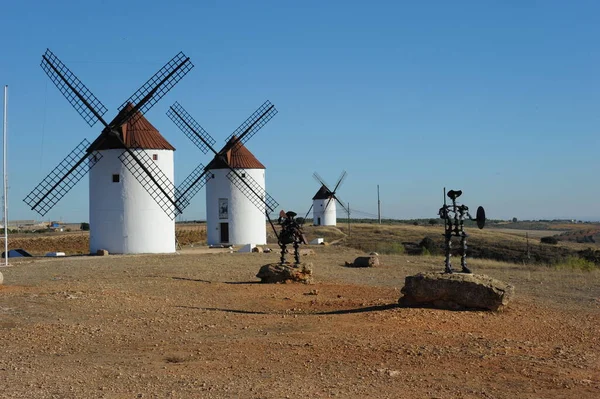 Espanha Moinhos Vento Mancha Antes Don Quijote — Fotografia de Stock