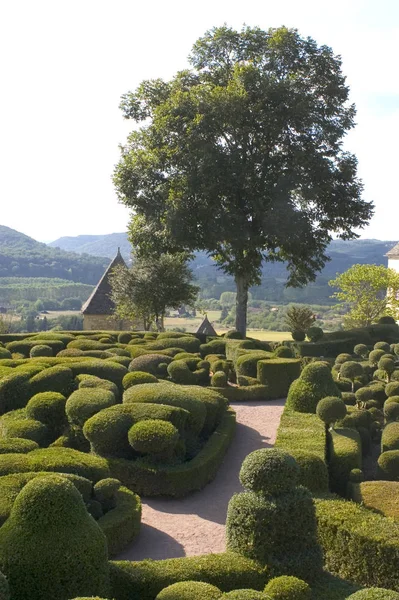 Hrad Zahrady Marqueyssacu Zahrady Mají Charakteristické Pro Zavěšení — Stock fotografie