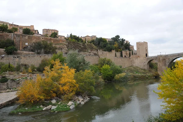 Toledo Espagne Façades Pont Puente Alcantara Tajo — Photo