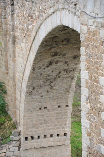 Toledo España Fachadas Puente Alcantara Tajo —  Fotos de Stock