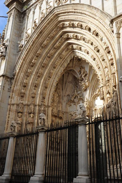 Toledo Spagna Facciate Cattedrale Castiglia Mancha — Foto Stock
