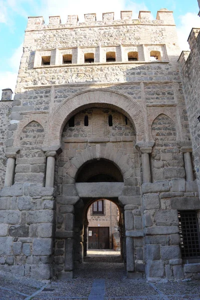 Toledo Spanyol Homlokzatok Ajtó Város Kapuja Castilla Mancha — Stock Fotó