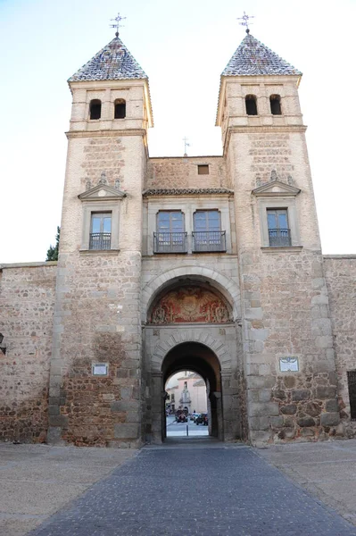 Toledo Spanya Cephe Kapı Kasaba Kapısı Kastilya Mancha — Stok fotoğraf