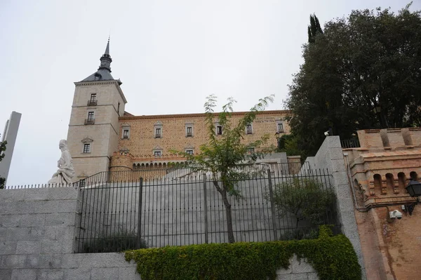 Toledo Spanje Gevels Alcazar Deur Poort Kasteel Mancha — Stockfoto