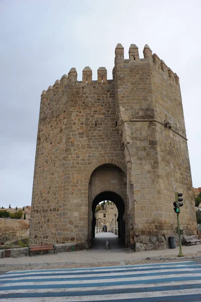 Toledo Espagne Façades Porte Portail Ville Castille Mancha — Photo