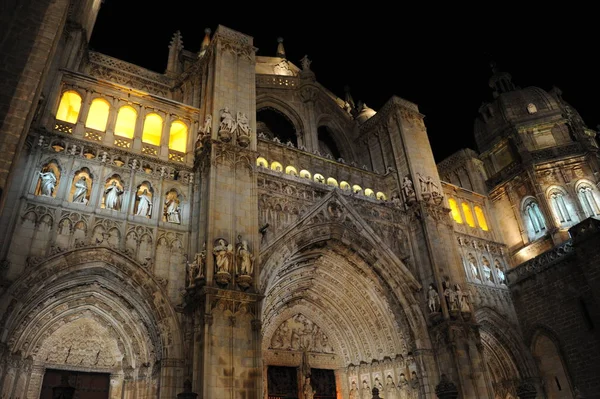 Toledo Spagna Facciate Cattedrale — Foto Stock