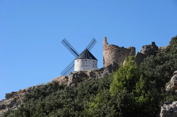 Hiszpanie Wiatraki Prowincja Toledo Castile Mancha — Zdjęcie stockowe