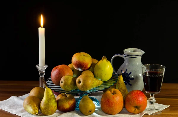 Still Life Pears Apples Stock Photo