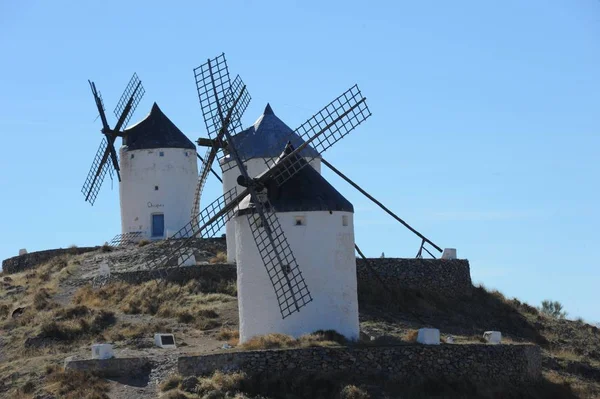 Hiszpanie Wiatrak Prowincja Toledo Castile Mancha — Zdjęcie stockowe