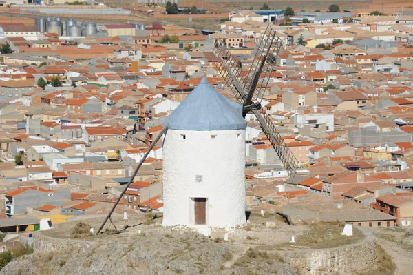 Spanien Väderkvarnar Provins Toledo Kastilien Mancha — Stockfoto