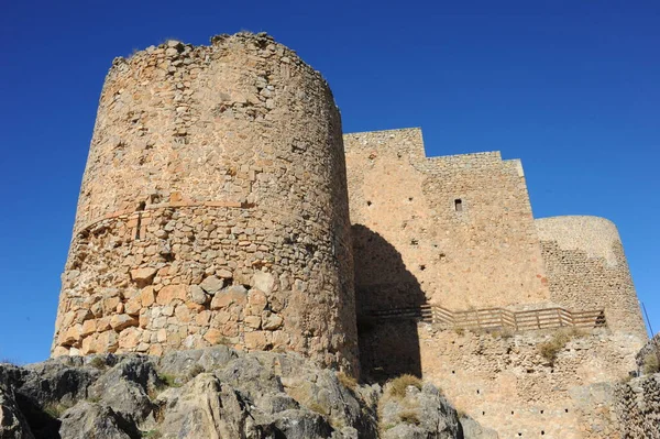 Spanien Consuegra Windmühlen Burg — Stockfoto