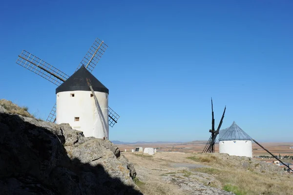 Spanje Windmolen Provincie Toledo Castilië Mancha — Stockfoto
