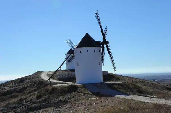 Spanyolország Szélmalmok Toledo Tartomány Castile Mancha — Stock Fotó